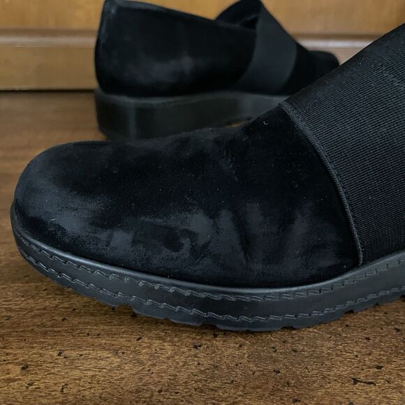 Stuart Weitzman Leather Suede Loafer Black Slip On Stretch Band Women's Size 10 - Picture 11 of 12